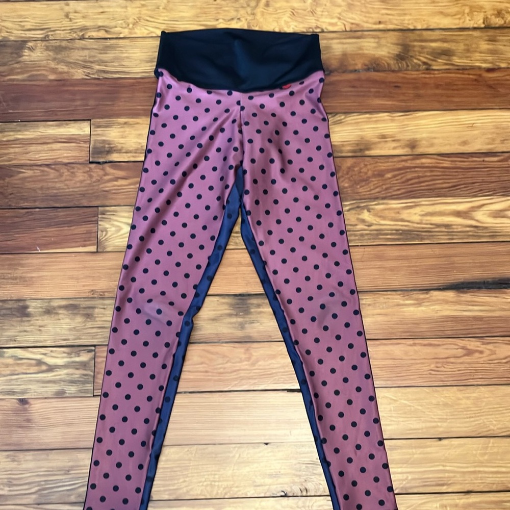 FIT MAMA pink/blue Polka Dot Leggings size small